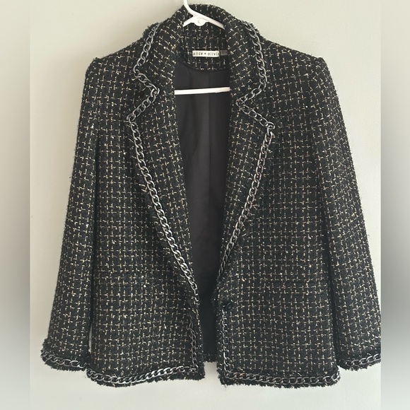 Alice + Olivia Shan Tweed Blazer in a Wool Blend - Picture 14 of 15